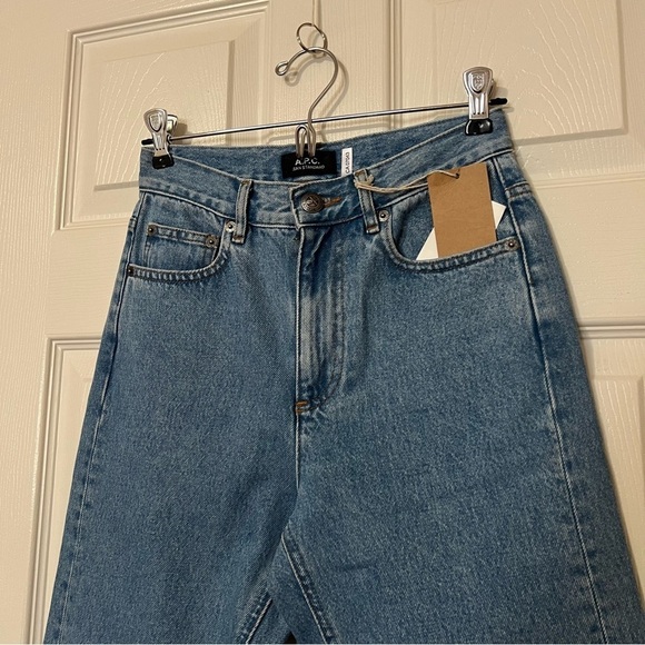 [NWT] APC Jean Standard Blue Clair Slim Straight High Rise Denim Jeans - Sz 25 - Picture 5 of 15